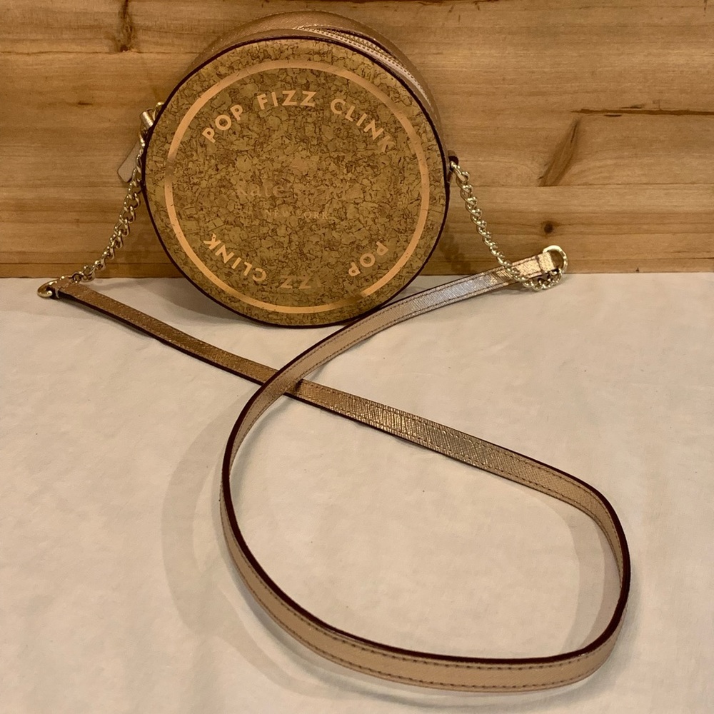 Kate Spade Champagne Cork rose gold crossbody